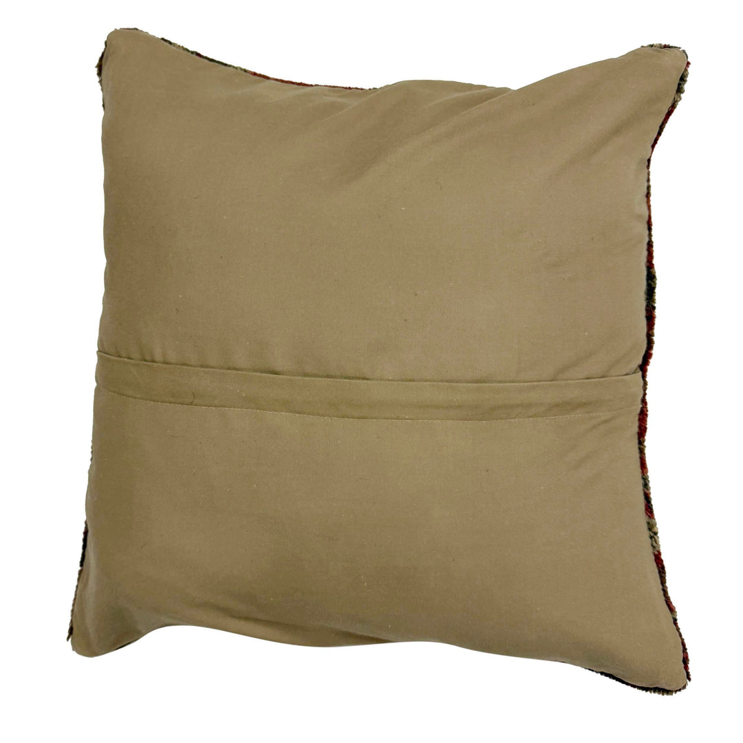 Afghan Oriental Pillow Cover 1' 5" x 1' 5" Hand-Knotted detail