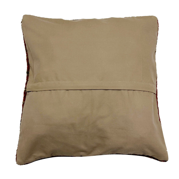 Afghan Overdyed Cushion Cover 1' 5" x 1' 5" Hand-Knotted detail