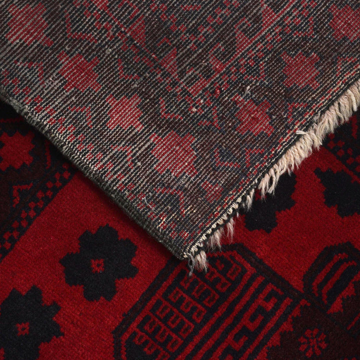 Deep Red Color Baluchi Carpet 6' 10" x 9' 4" - No. AL86098