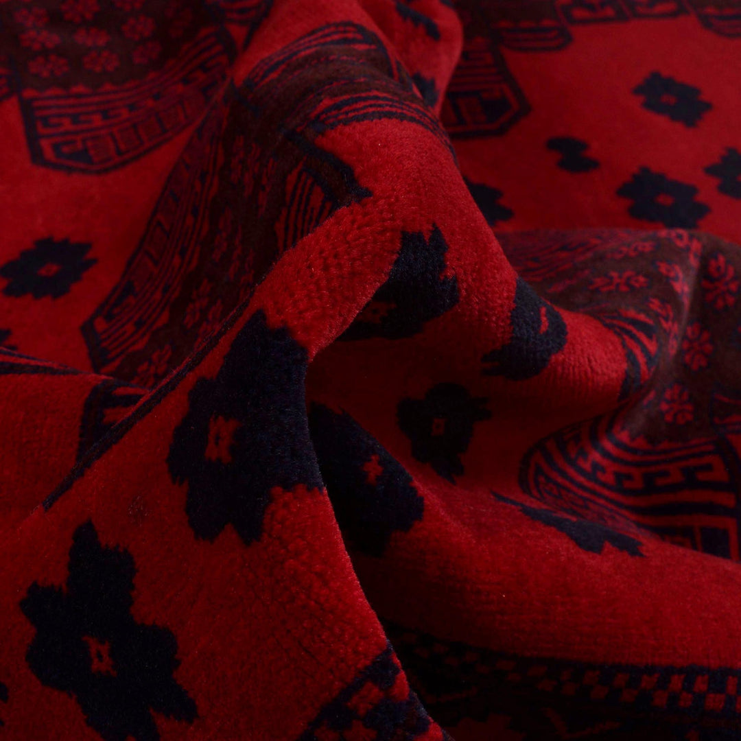 Deep Red Color Baluchi Carpet 6' 10" x 9' 4" - No. AL86098