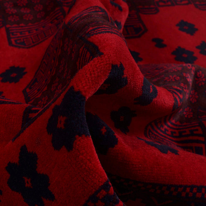 Deep Red Color Baluchi Carpet 6' 10" x 9' 4" - No. AL86098