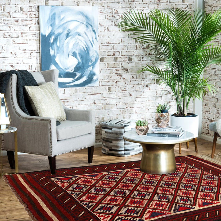 Handmade Vintage Kilim 3' 1" x 4' 6" - No. AL41409