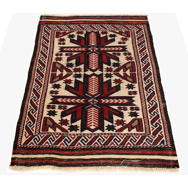 Handmade Vintage Kilim 2' 8" x 3' 11" - No. AL87475