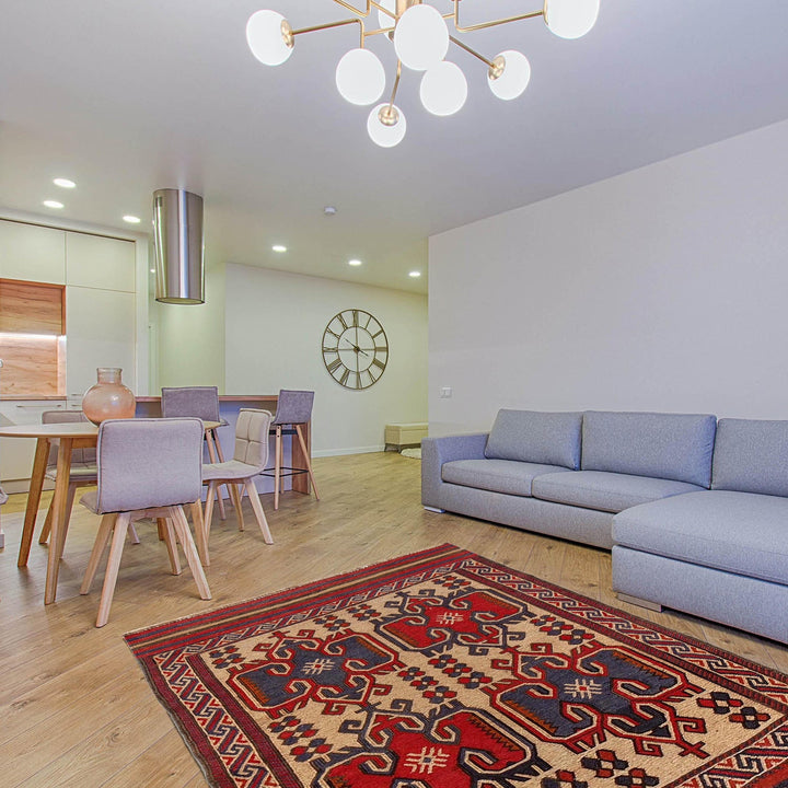 Handmade Vintage Kilim 2' 9" x 4' 4" - No. AL44670