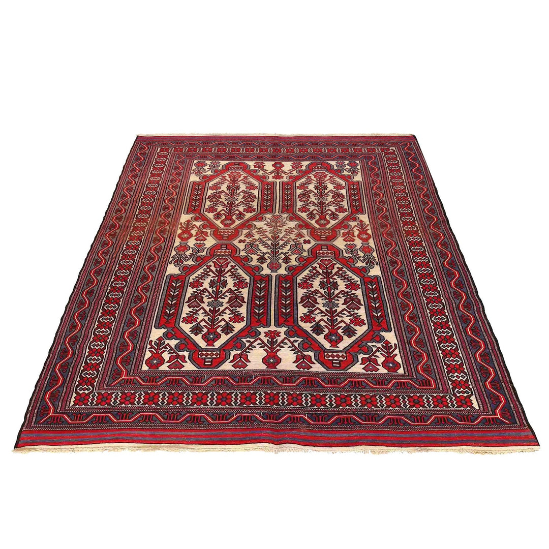 Handmade Flat Weave Kilim 6' 6" x 8' 11" - No. AL11444