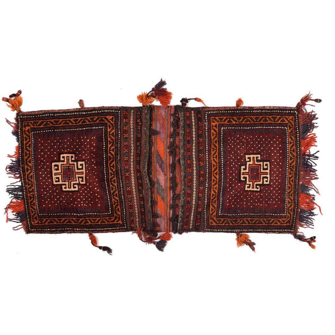 Afghan Sadde Bag Rug 1' 10" x 3' 11" Hand-Knotted