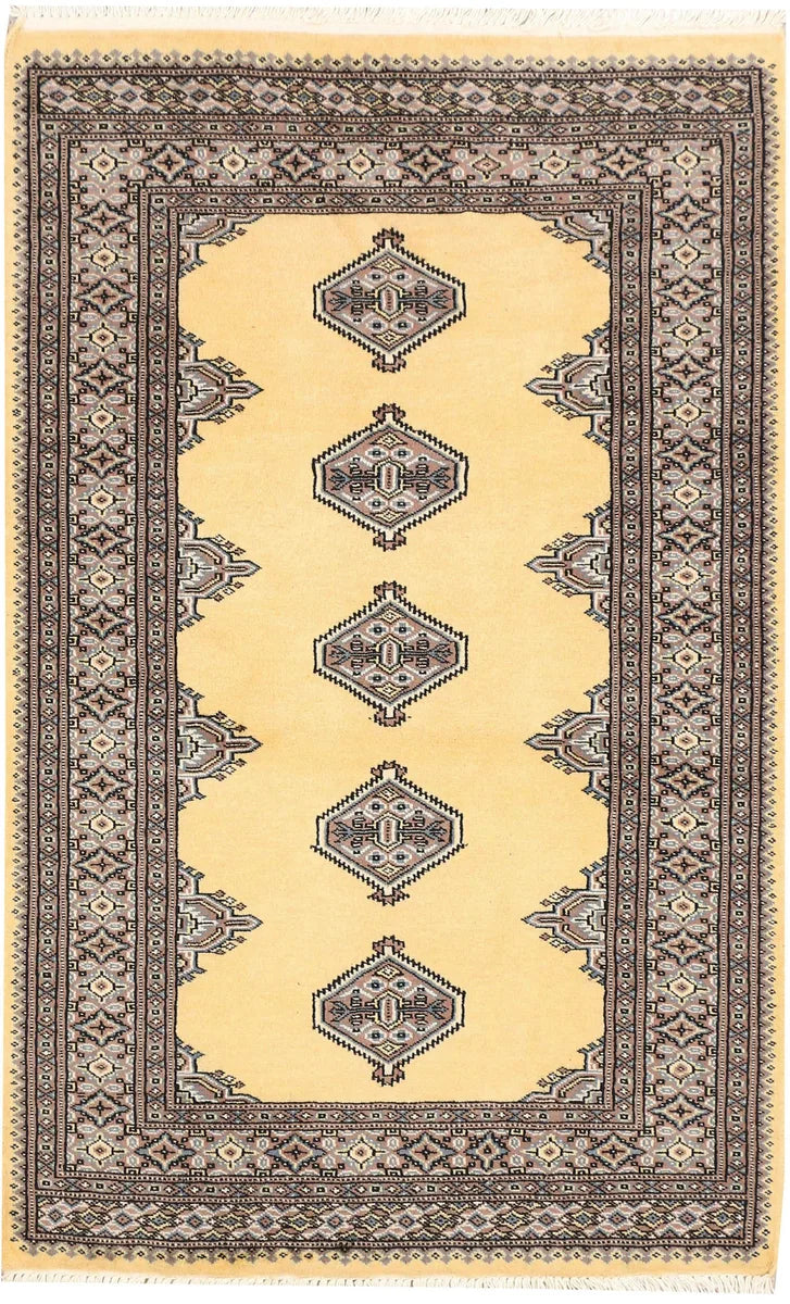Golden Afghan Jaldar Rug 3' 1" x 4' 9" Hand-Knotted | No. 44228