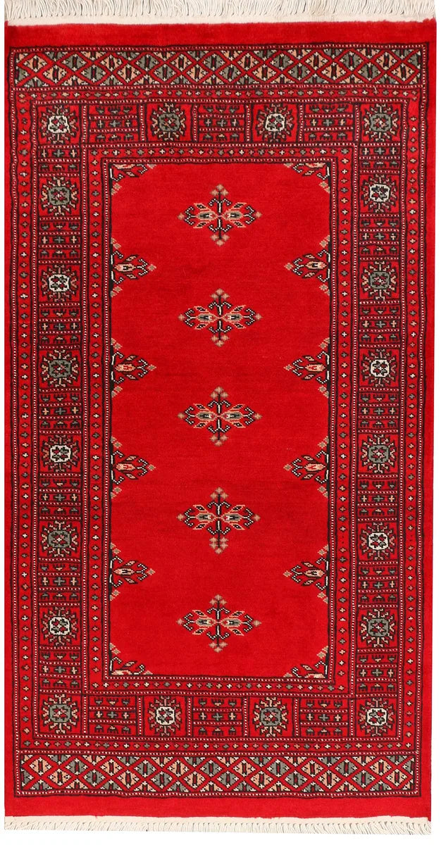 Red Pakistani Butterfly Rug 2'6" x 4'3" Hand-Knotted | No. 44489