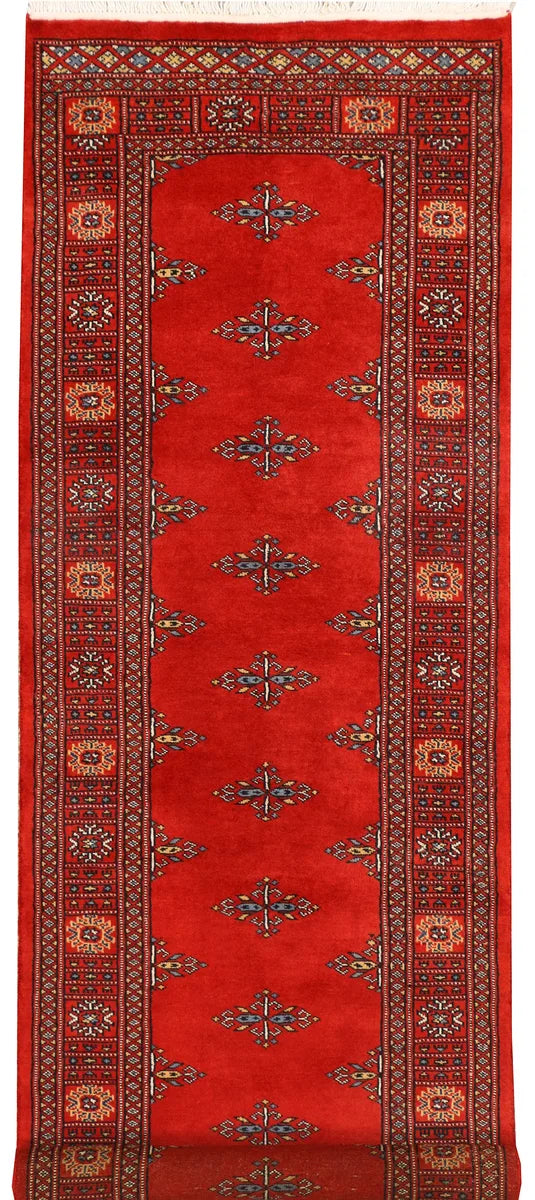 Red Pakistani Butterfly Rug 2'6" x 7'8" Hand-Knotted | No. 45154