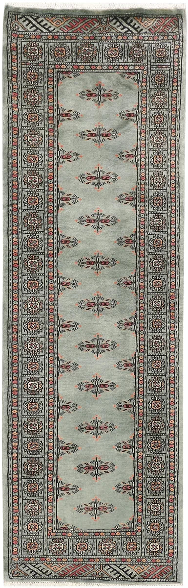 Grey Afghan Oriental Rug 2' 2" x 6' 5" Hand-Knotted | No. 46485