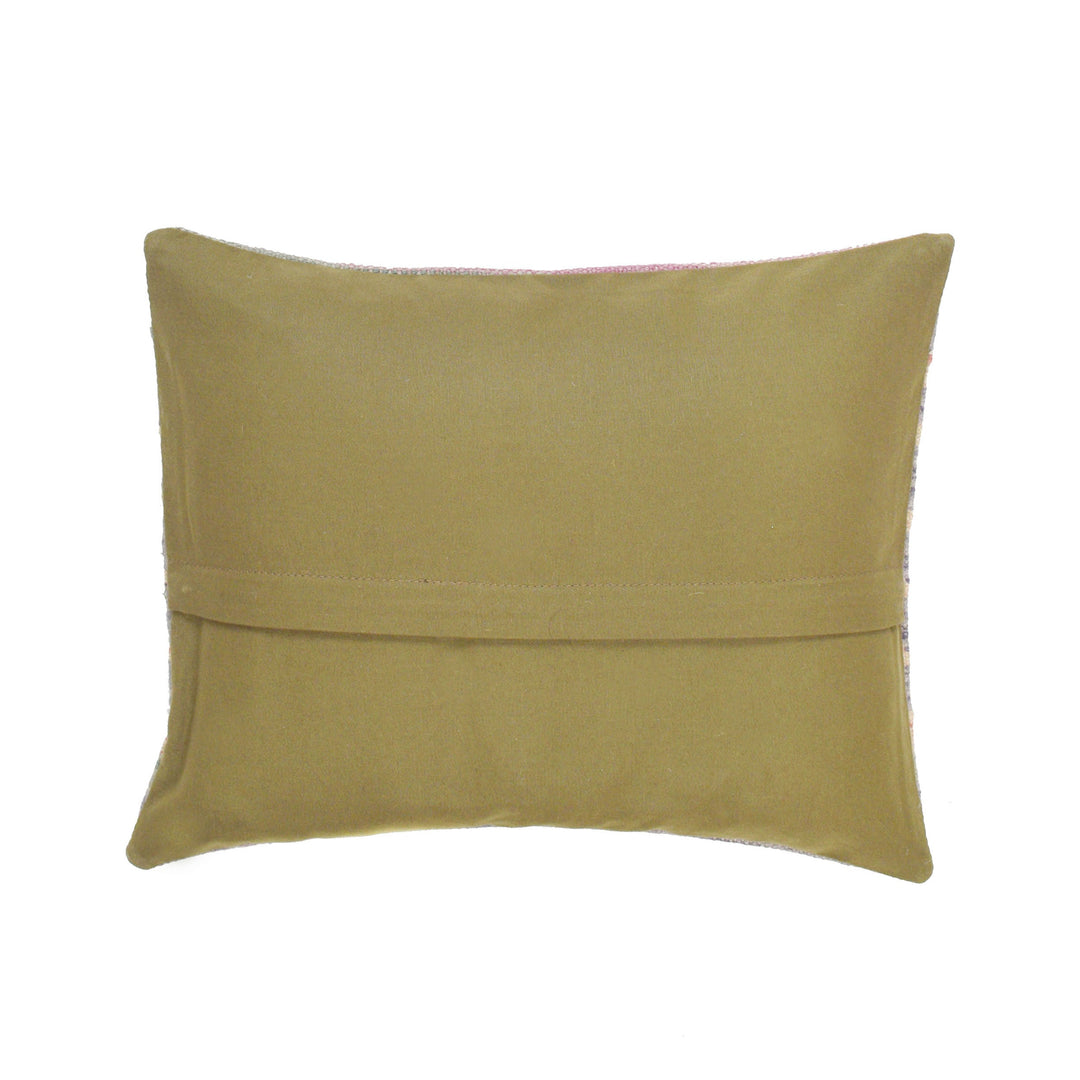 Turkish Design Kilim Cushion 1' 1" x 1' 4" Flat-Weave detail