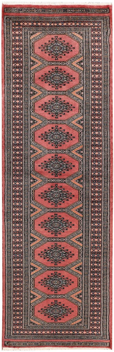 Dark Salmon Afghan Jaldar Rug 2'1" x 6'4" Hand-Knotted | No. 47417
