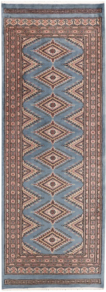 Grey Pakistani Jaldar Rug 2' 2" x 6' Hand-Knotted | No. 47449