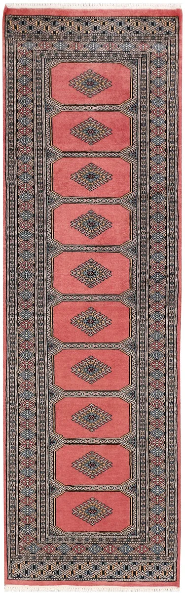 Dark Salmon Pakistani Jaldar Rug 2' x 6' 6" Hand-Knotted | No. 47476