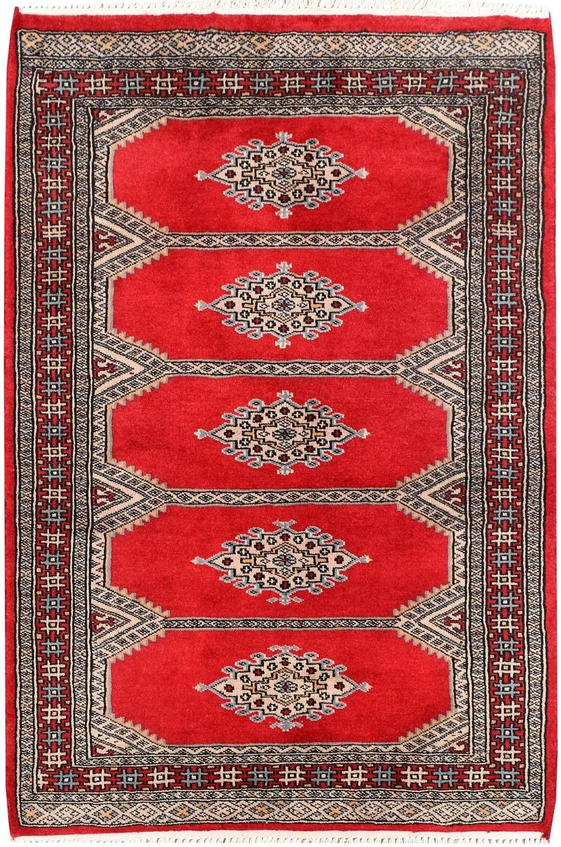 Red Jaldar Rug 2' 7 x 3' 9 Hand-Knotted | No. 47553