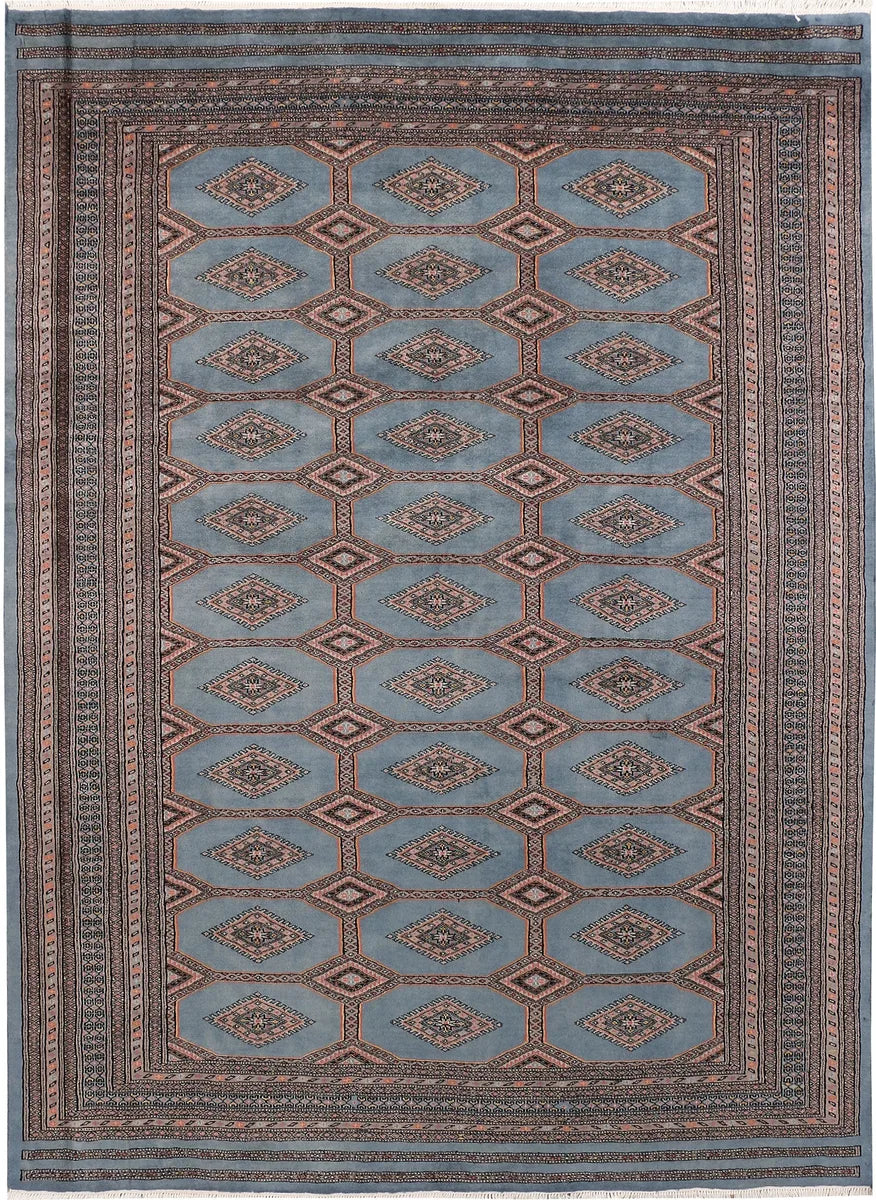 Grey Afghan Jaldar Rug 7' 1" x 9' 9" Hand-Knotted | No. 47769