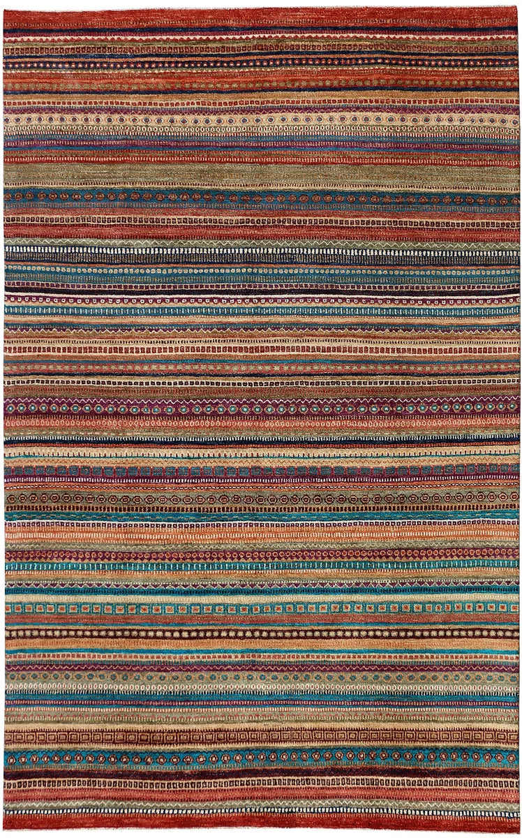 Afghan Gabbeh Rug 6' 7" x 10' 1" Hand-Knotted | No. 48309