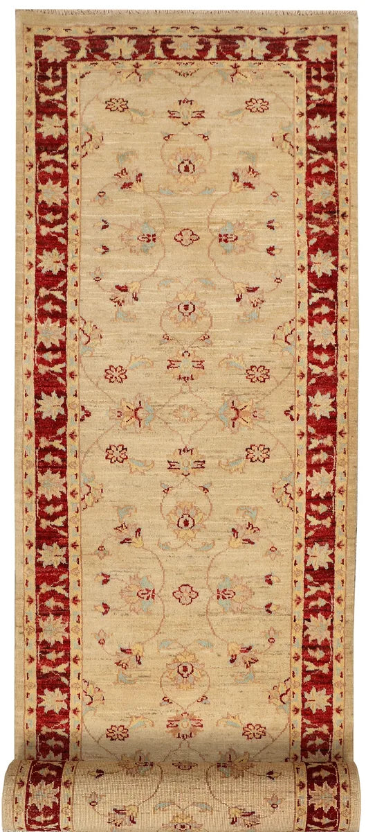 Brown Afghan Oushak Rug 2' 8" x 10' 1" Hand-Knotted | No. 48359