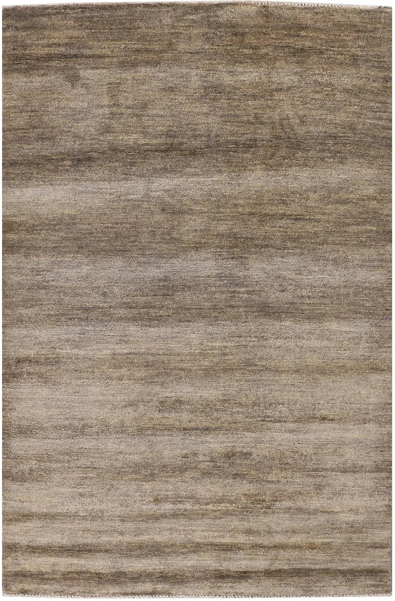Grey Pakistani Gabbeh Rug 4'1" x 6'4" Hand-Knotted | No. 48379