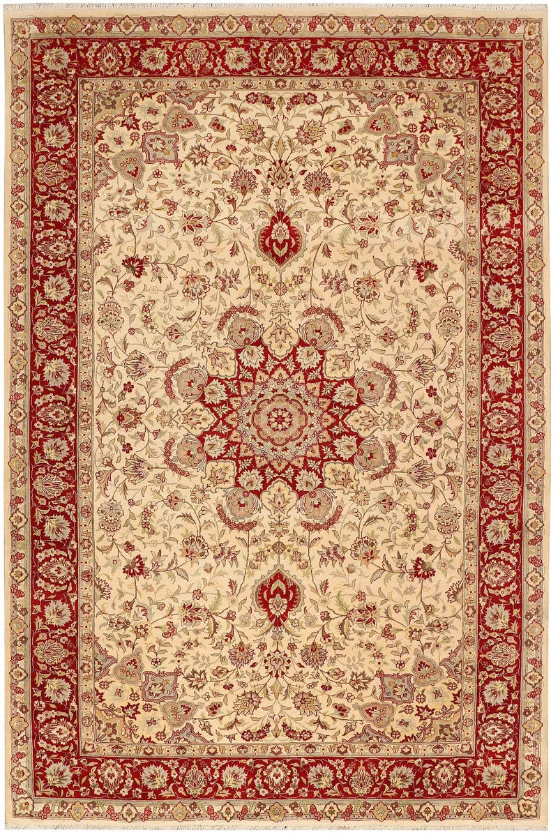 Brown Afghan Ardibil Rug 6' 8" x 10' 1" Hand-Knotted | No. 48507