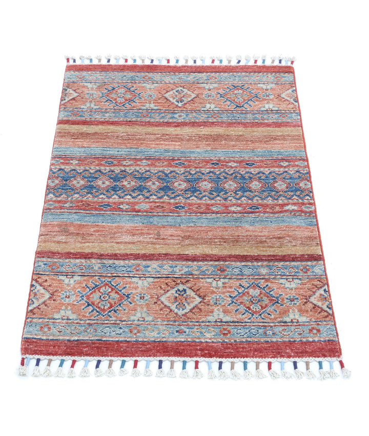 Afghan Khurjeen Rug 2' 0" x 3' 0" Hand-Knotted | No. AT41893
