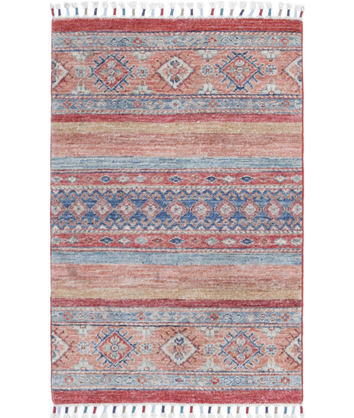 Afghan Khurjeen Rug 2' 0" x 3' 0" Hand-Knotted | No. AT41893