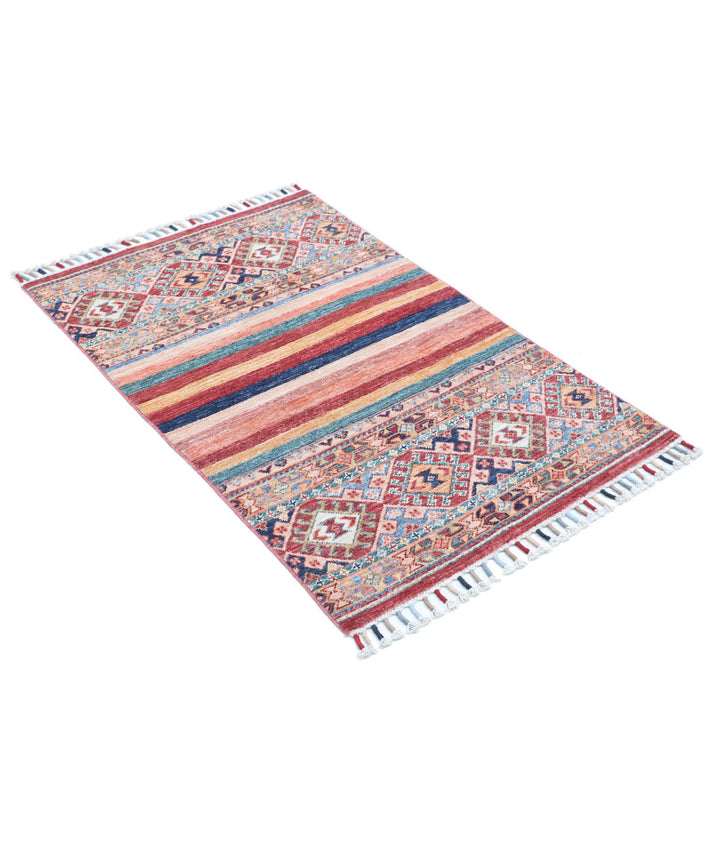 Afghan Khurjeen Rug 2' 6" x 3' 10" Hand-Knotted | No. AT20607