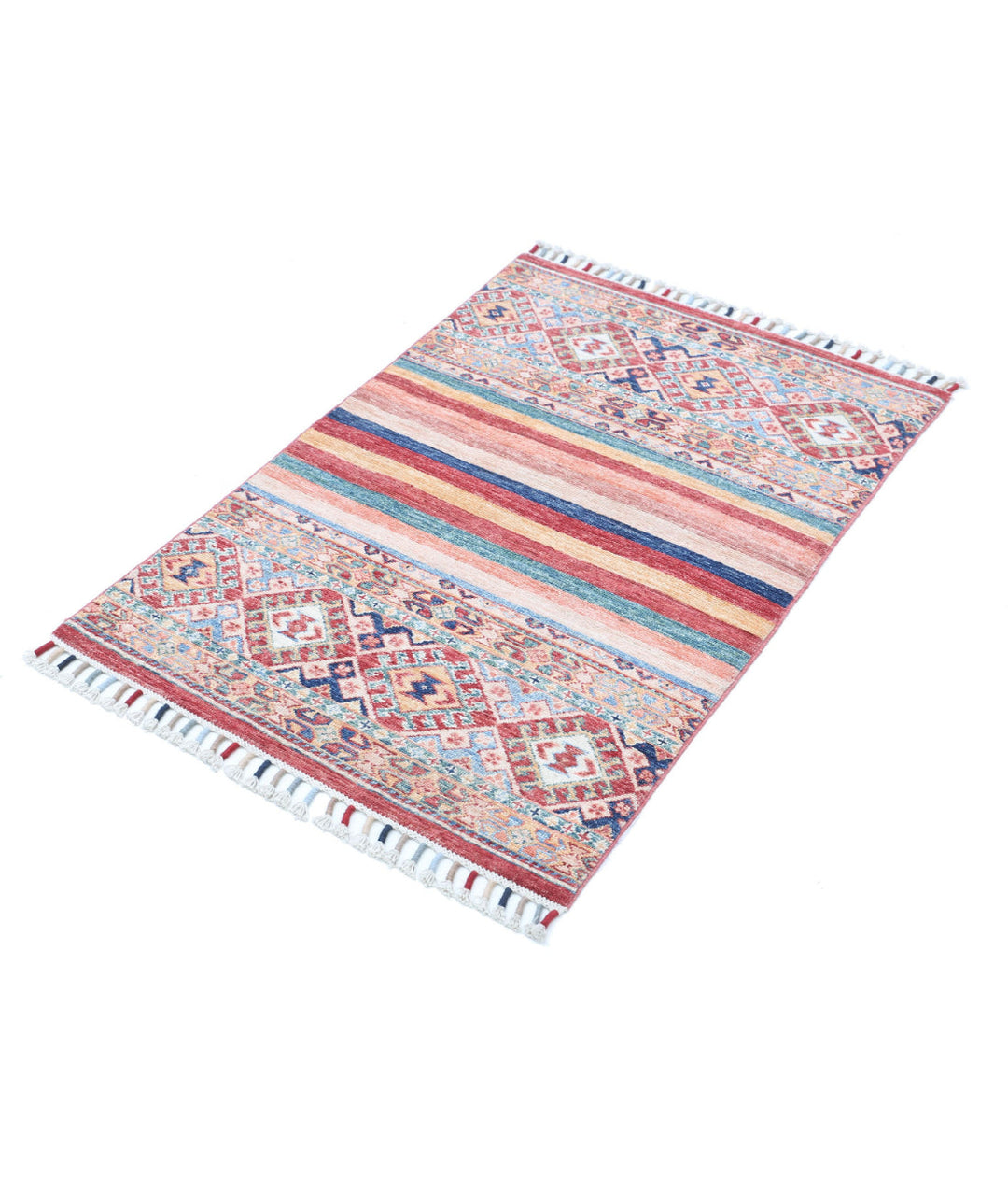 Afghan Khurjeen Rug 2' 6" x 3' 10" Hand-Knotted | No. AT20607
