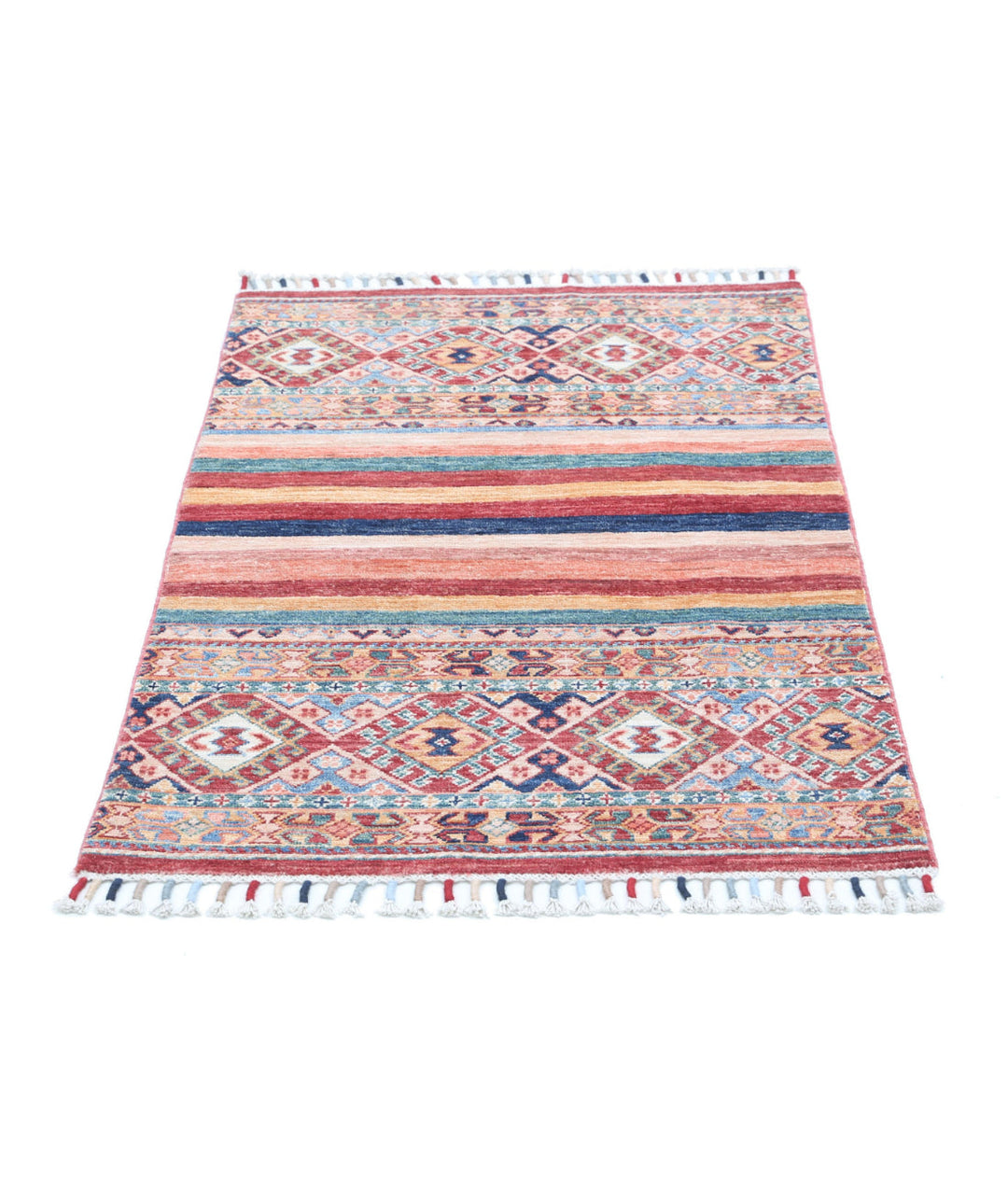 Afghan Khurjeen Rug 2' 6" x 3' 10" Hand-Knotted | No. AT20607