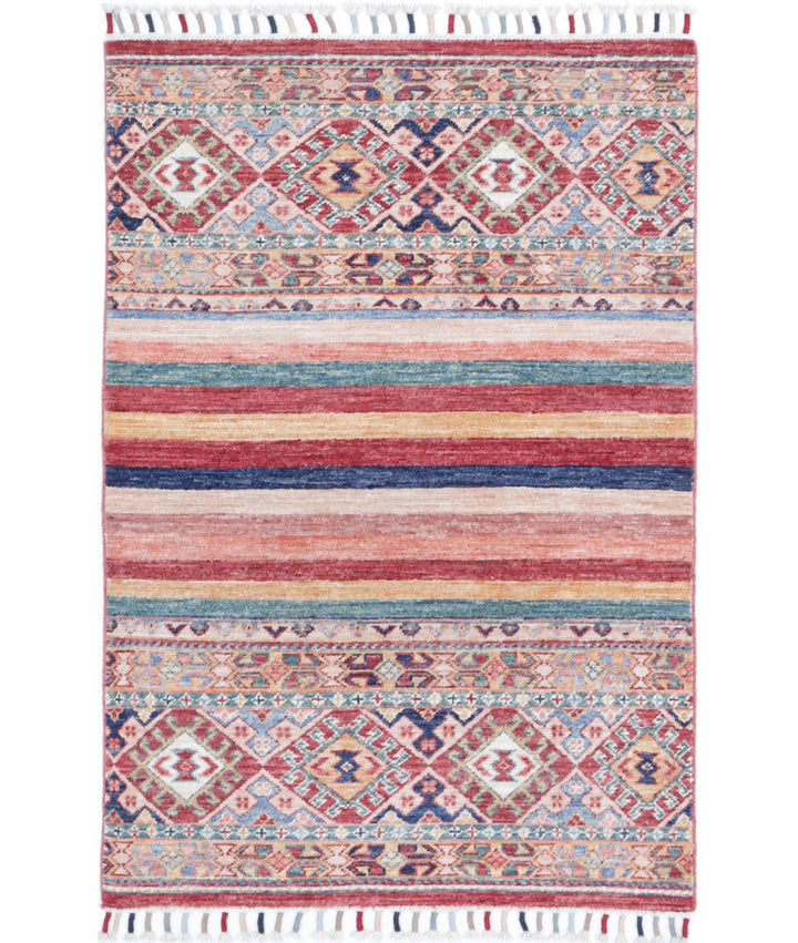 Afghan Khurjeen Rug 2' 6" x 3' 10" Hand-Knotted | No. AT20607