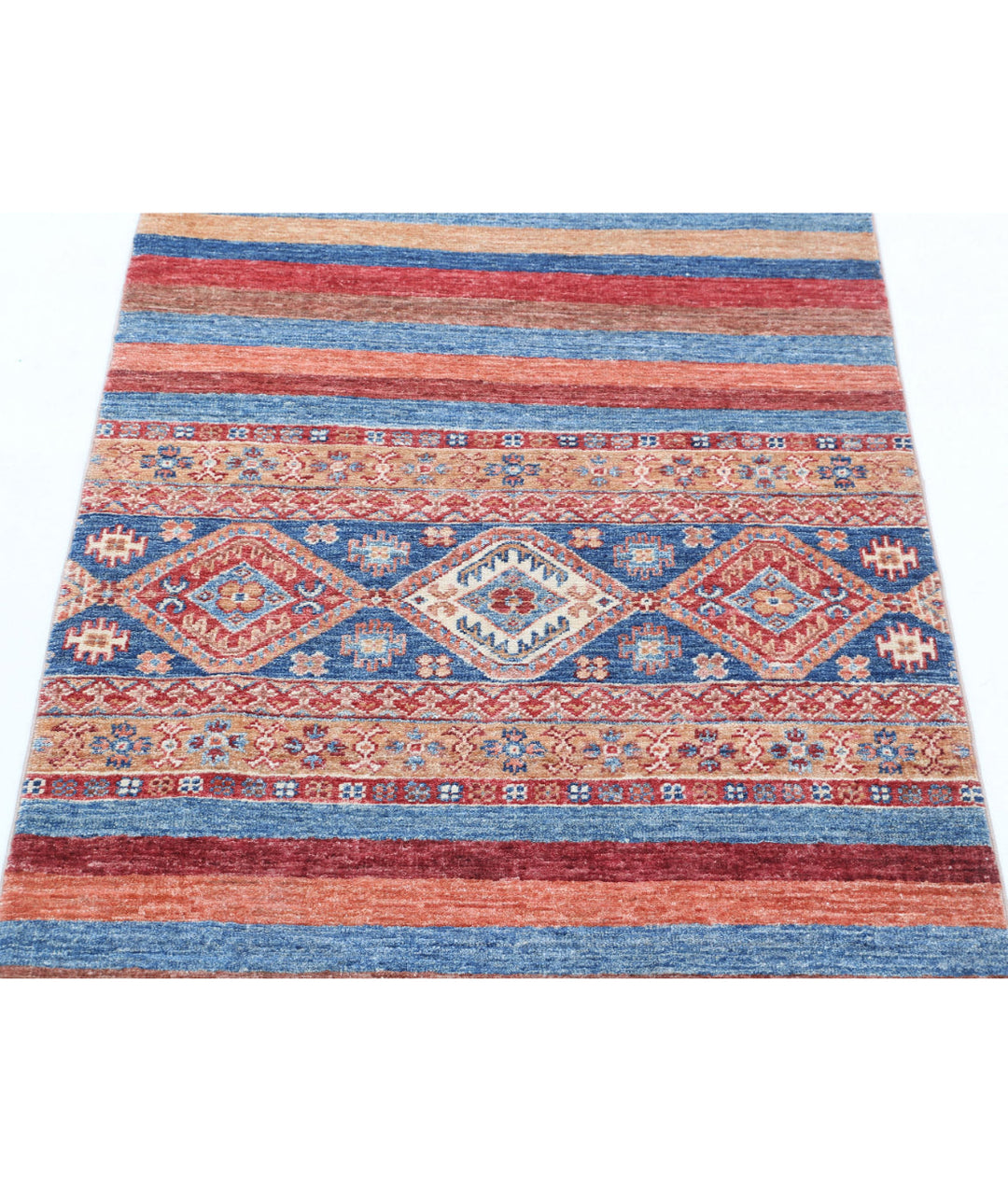 Afghan Khurjeen Rug 2' 9" x 3' 10" Hand-Knotted | No. AT91809