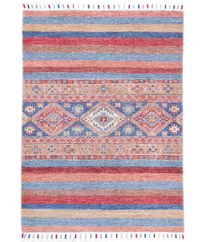 Afghan Khurjeen Rug 2' 9" x 3' 10" Hand-Knotted | No. AT91809