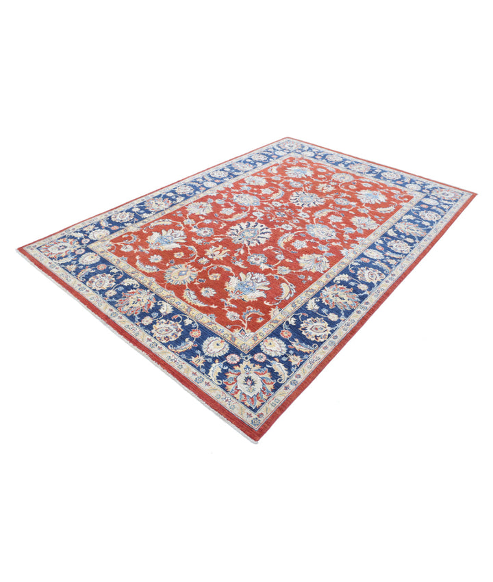 Afghan Ziegler Farhan Rug 6' 4" x 9' 6" Hand-Knotted | No. AT70691
