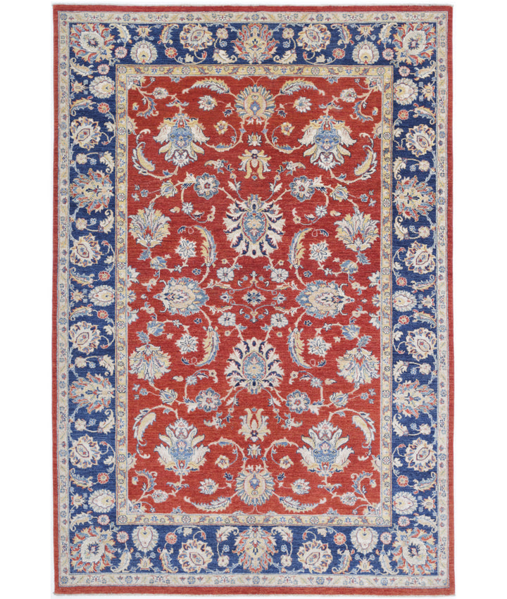 Afghan Ziegler Farhan Rug 6' 4" x 9' 6" Hand-Knotted