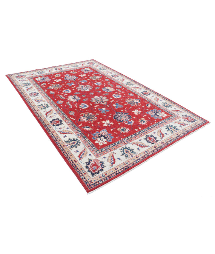Afghan Ziegler Rug 6' 6" x 9' 4" Hand-Knotted | No. AT69241