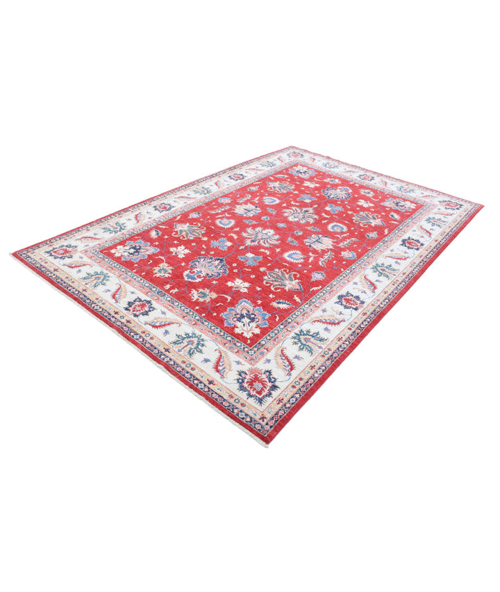 Afghan Ziegler Rug 6' 6" x 9' 4" Hand-Knotted | No. AT69241