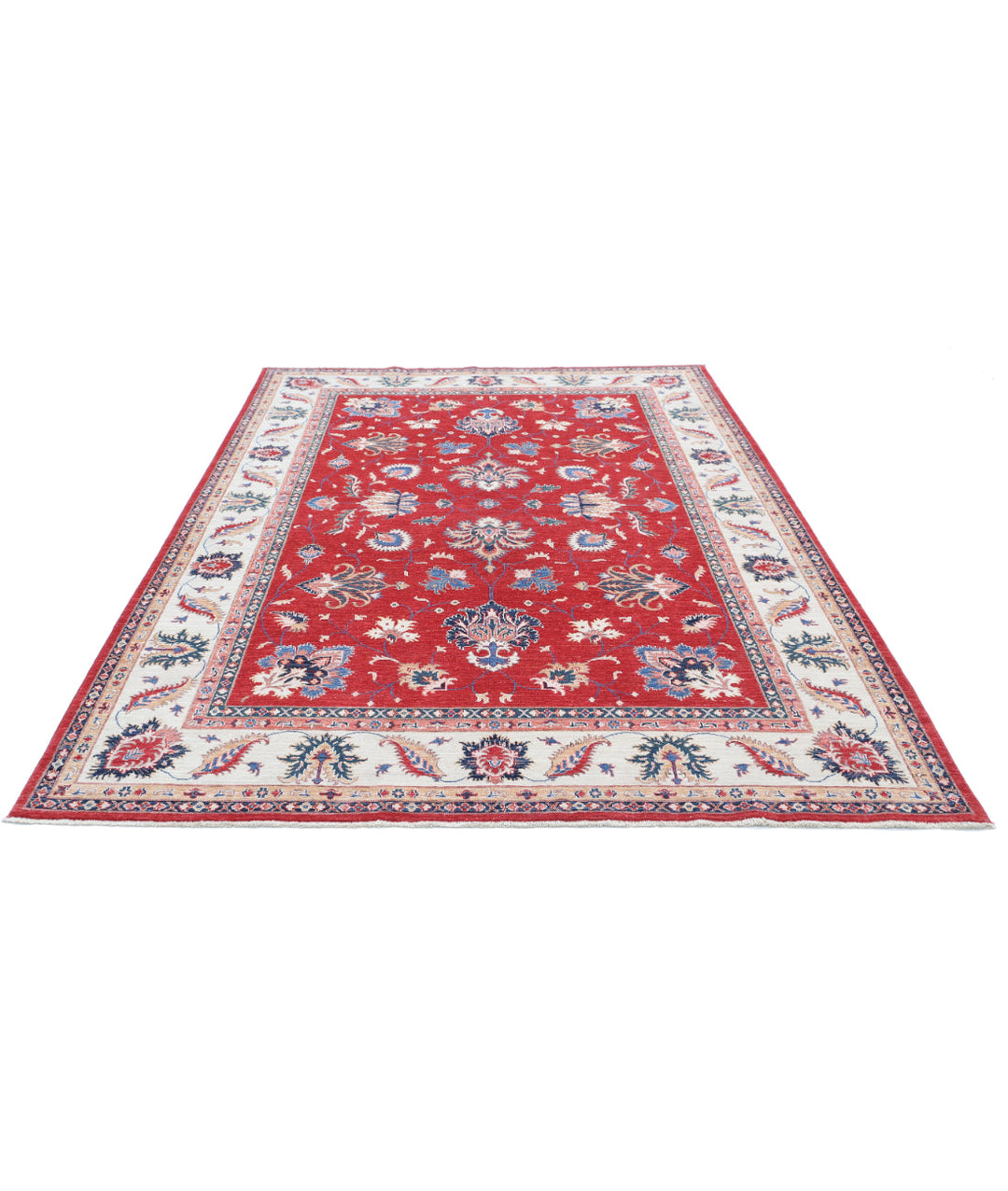Afghan Ziegler Rug 6' 6" x 9' 4" Hand-Knotted | No. AT69241