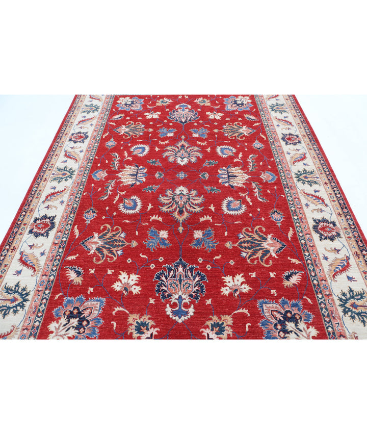Afghan Ziegler Rug 6' 6" x 9' 4" Hand-Knotted | No. AT69241