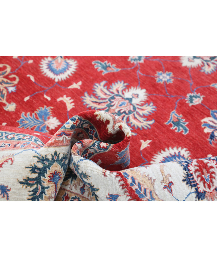Afghan Ziegler Rug 6' 6" x 9' 4" Hand-Knotted | No. AT69241