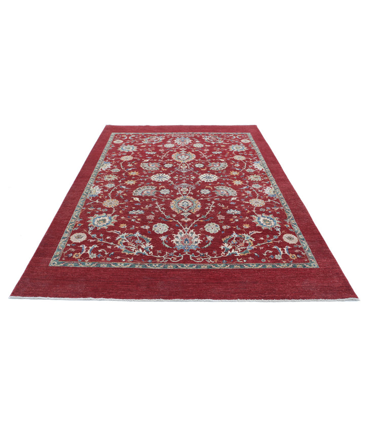 Afghan Ziegler Rug 6' 3" x 9' 1" Hand-Knotted | No. AT90015