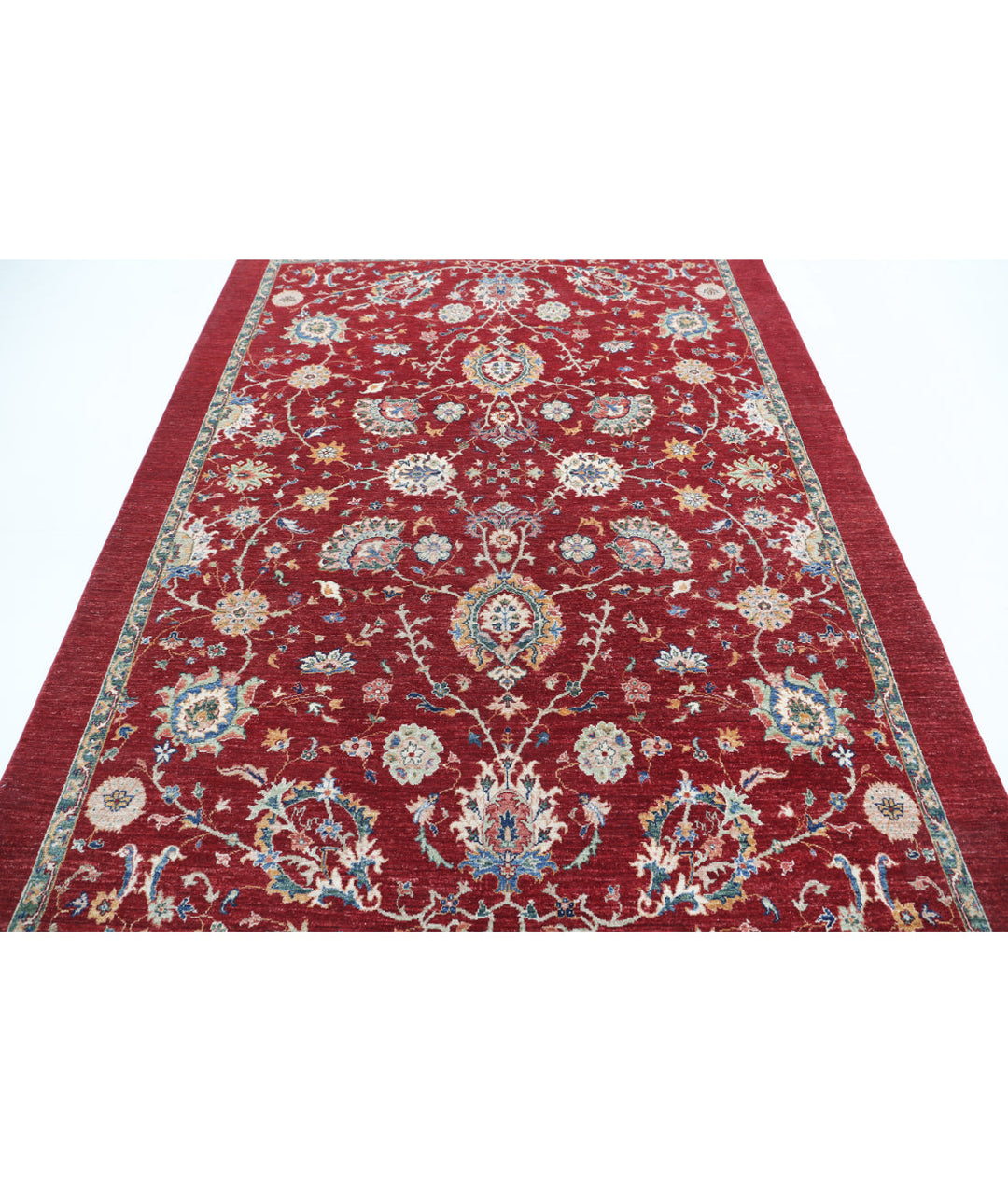 Afghan Ziegler Rug 6' 3" x 9' 1" Hand-Knotted | No. AT90015