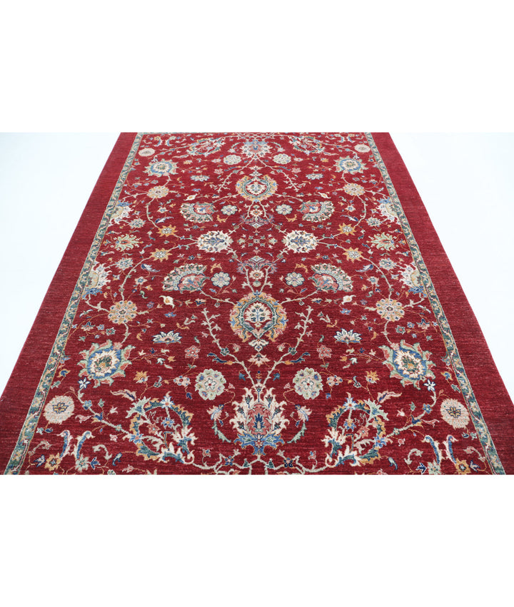 Afghan Ziegler Rug 6' 3" x 9' 1" Hand-Knotted | No. AT90015