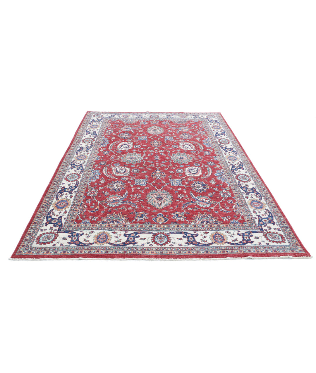 Afghan Ziegler Rug 6' 3" x 9' 9" Hand-Knotted | No. AT38107