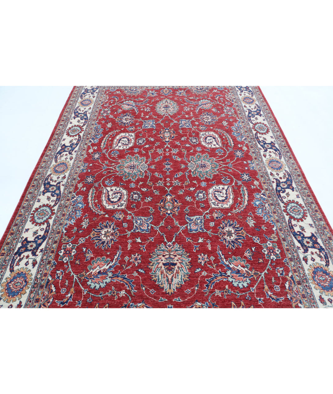 Afghan Ziegler Rug 6' 3" x 9' 9" Hand-Knotted | No. AT38107