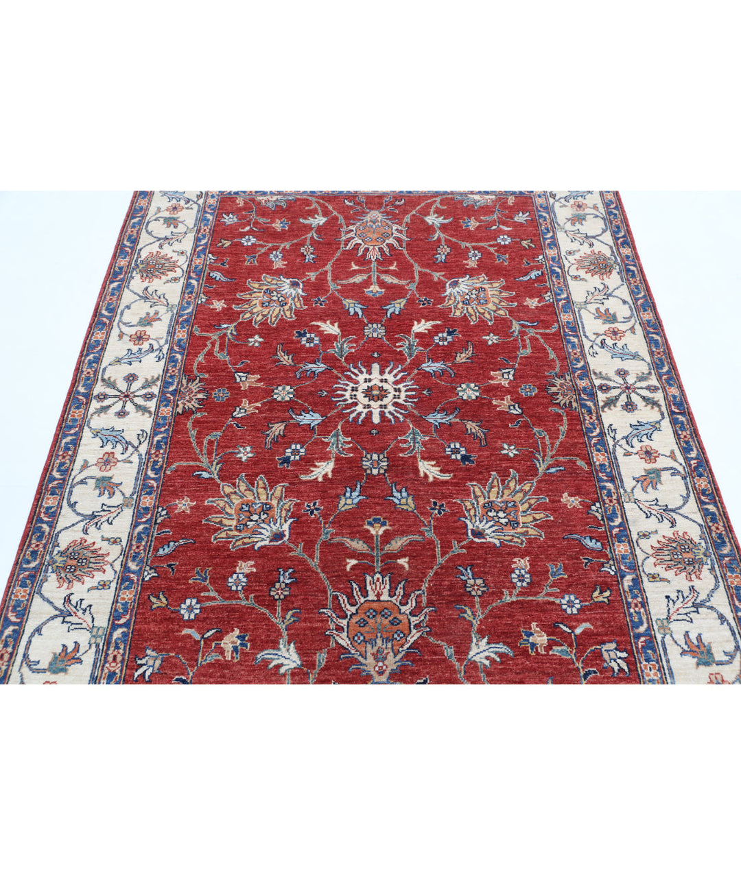 Afghan Ziegler Farhan Rug 4' 10" x 6' 9" Hand-Knotted | No. AT36475
