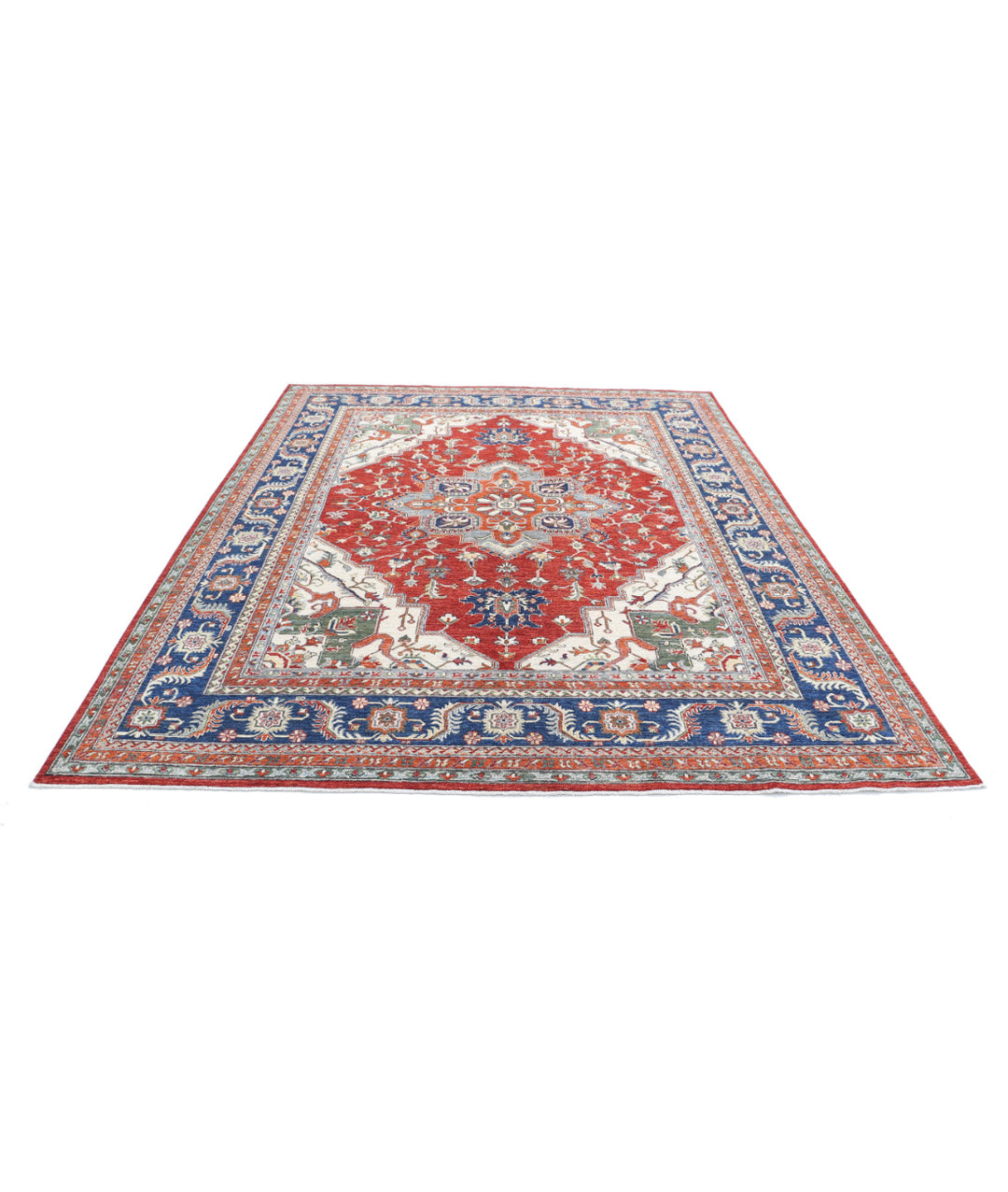 Purple Afghan Heriz Rug 7' 11" x 9' 9" Hand-Knotted | No. AT14756