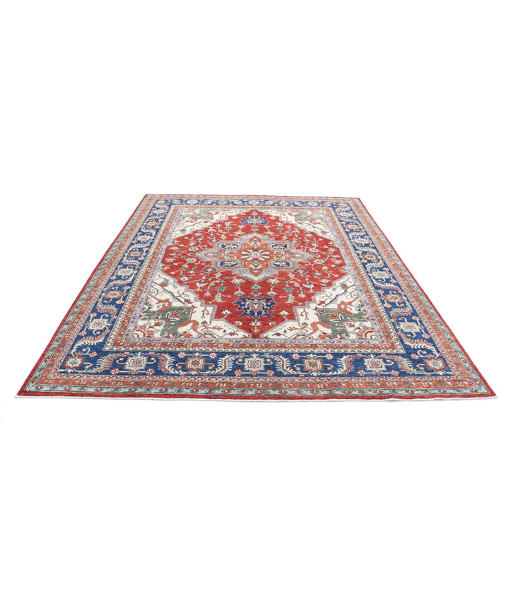 Purple Afghan Heriz Rug 7' 11" x 9' 9" Hand-Knotted | No. AT14756
