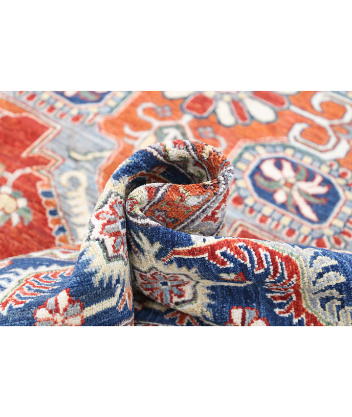 Purple Afghan Heriz Rug 7' 11" x 9' 9" Hand-Knotted | No. AT14756