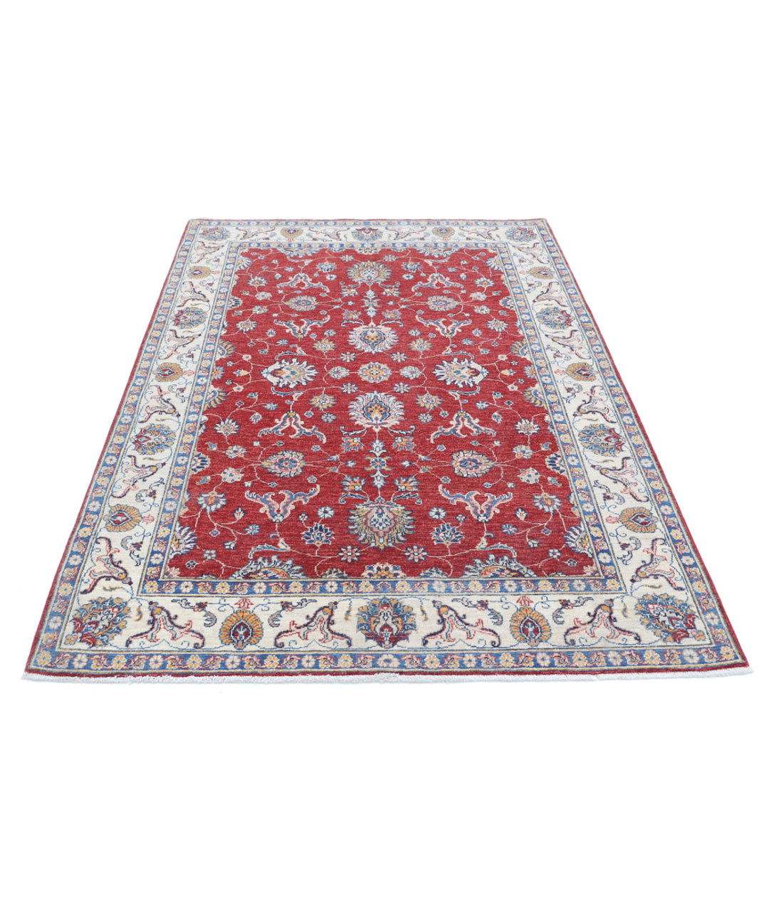 Afghan Ziegler Rug 4' 11" x 6' 7" Hand-Knotted | No. AT55526