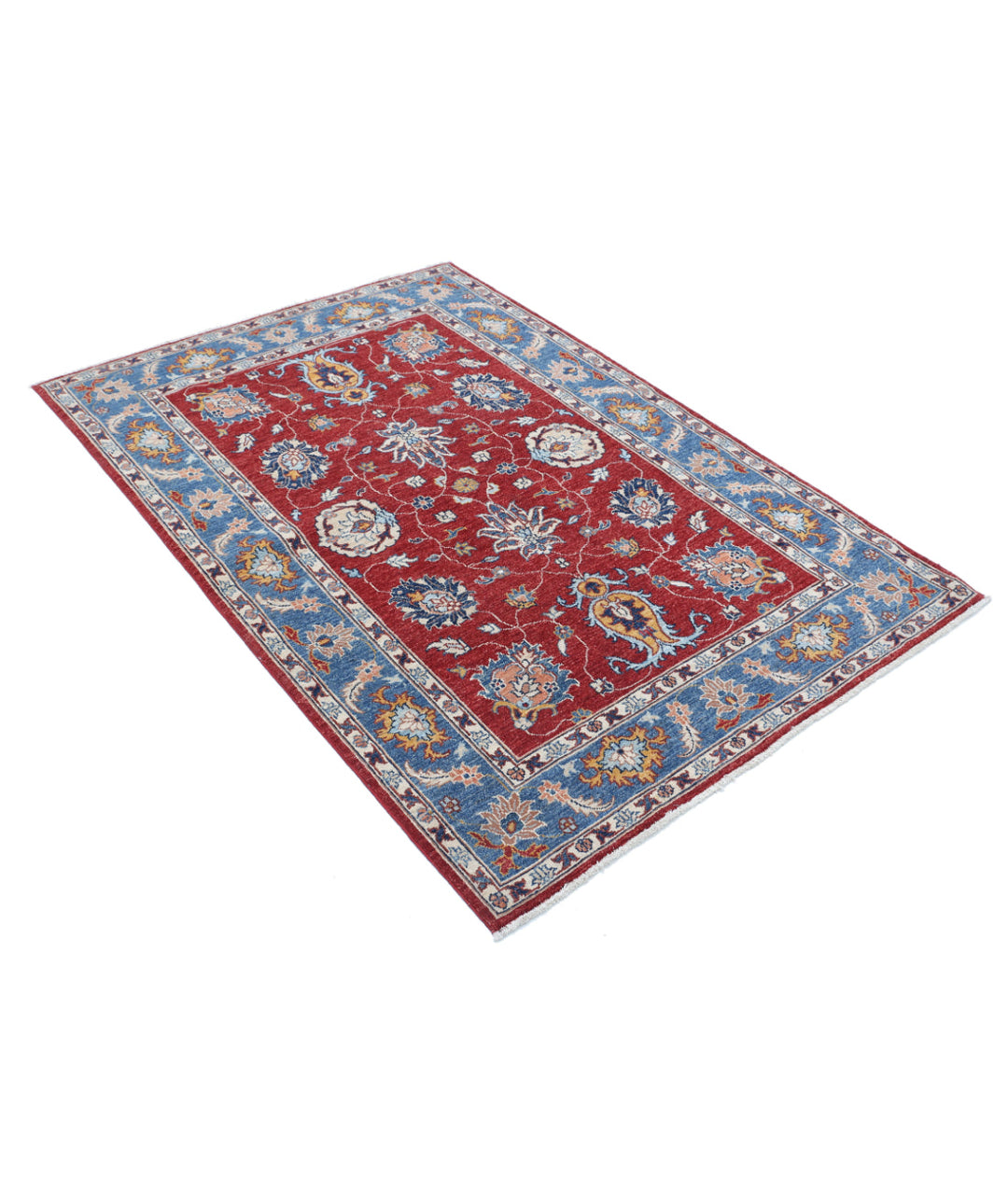 Afghan Ziegler Rug 4' 0" x 5' 10" Hand-Knotted | No. AT19894